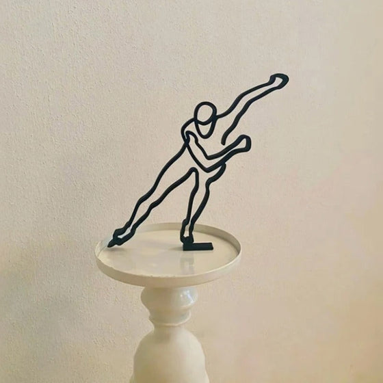 Minimalistische Ornament Athleten Metall Statue