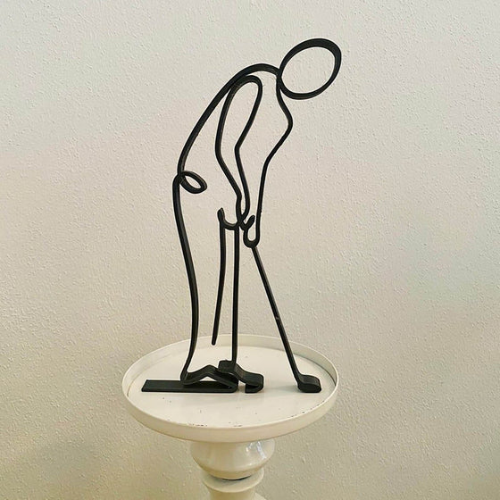 Minimalistische Ornament Athleten Metall Statue