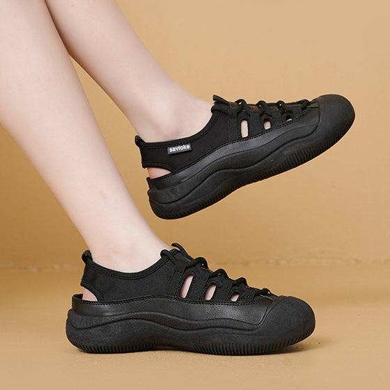 Sommer Dicke Sohle Hohle Weiße Schuhe