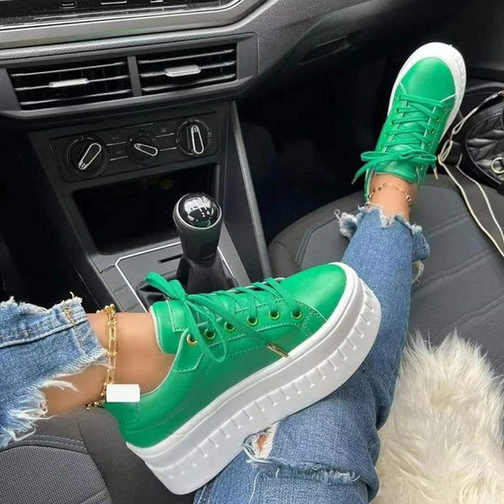 Frauen runde Zehe dicke Unterseite Freizeitschuhe