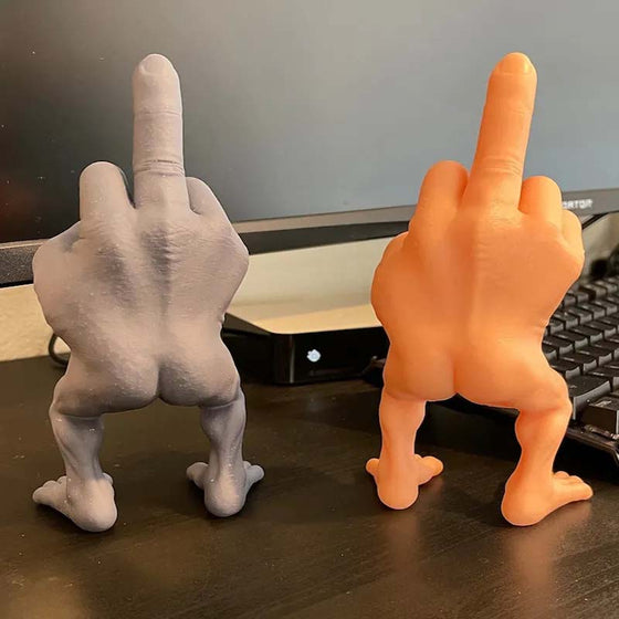 Mittelfinger-Figur mit Beinen