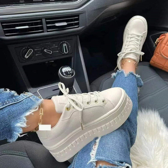 Frauen runde Zehe dicke Unterseite Freizeitschuhe
