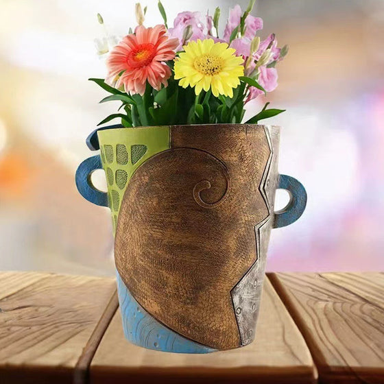 Abstrakte Schönheit Gesicht Blumentopf
