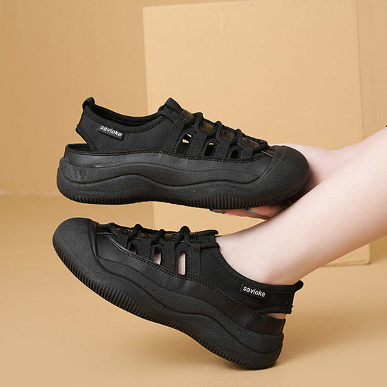 Sommer Dicke Sohle Hohle Weiße Schuhe