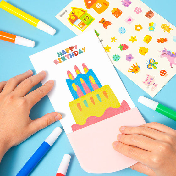 Kreatives Rainbow Scratch Art Postkartenset für Kinder
