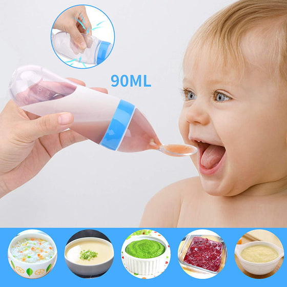 Baby-Silikon-Flasche mit Quetschlöffel
