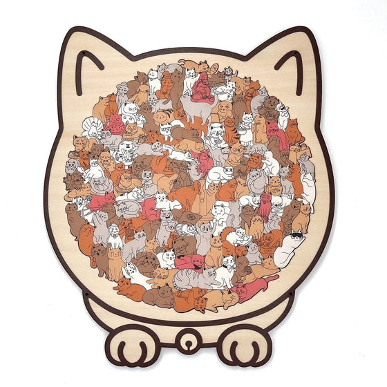 135-Teiliges Katzenförmiges Holzpuzzle