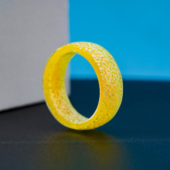 Fashion Colorful Luminous Resin Fluorescent Glowing Ring