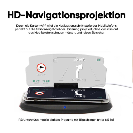 HUD-Navigationsprojektor mit kabelloser Aufladung