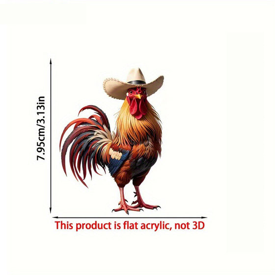 Cowboyhane Arcylic Ornament - Gave til bondegårdsdekorasjon