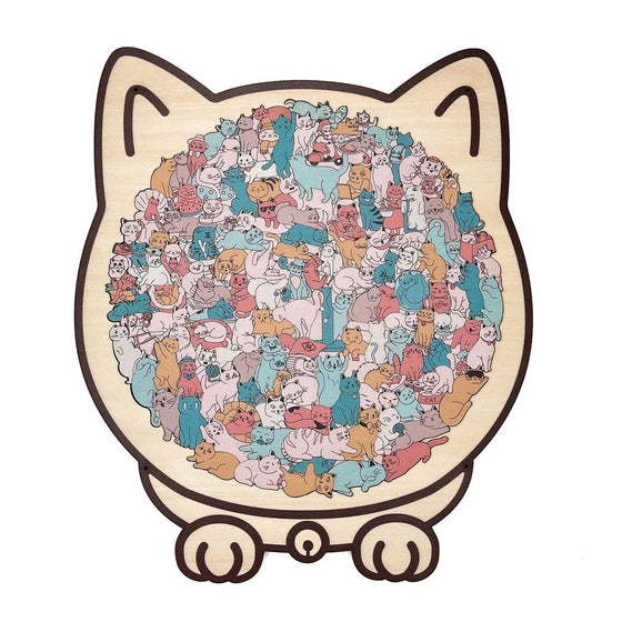 135-Teiliges Katzenförmiges Holzpuzzle