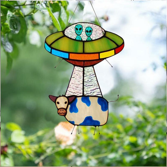 Bemalter UFO Kuh-Anhänger