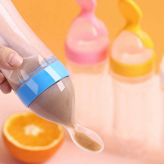 Baby-Silikon-Flasche mit Quetschlöffel