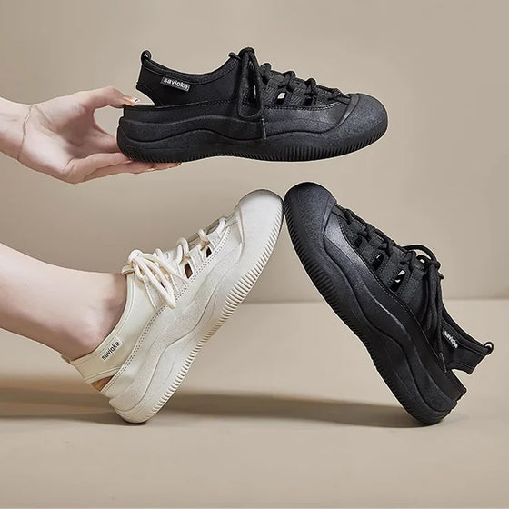 Sommer Dicke Sohle Hohle Weiße Schuhe