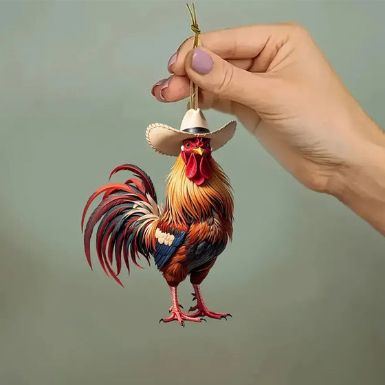 Cowboyhane Arcylic Ornament - Gave til bondegårdsdekorasjon