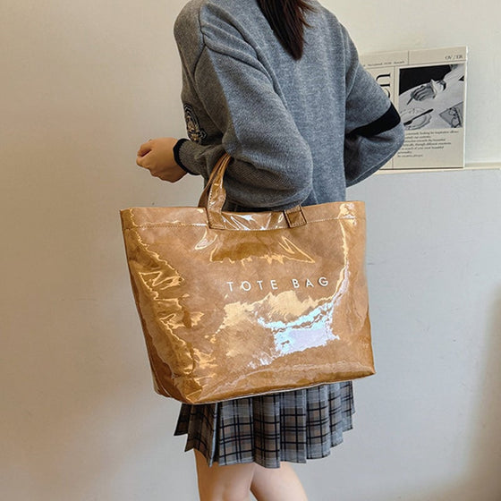 Damen-Totebag mit Buchstaben-Print
