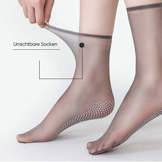 Unsichtbare, rutschfeste Kristallseidensocken für Frühling und Sommer