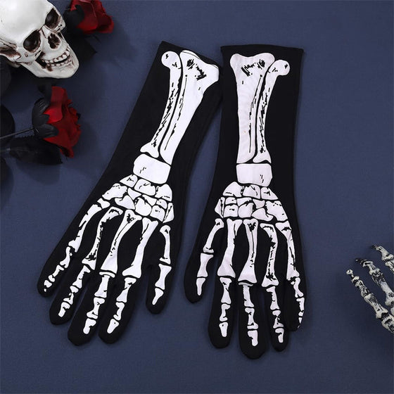 Doppelseitig bedruckte Totenkopf-Handschuhe
