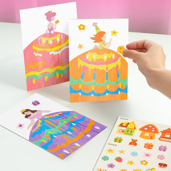 Kreatives Rainbow Scratch Art Postkartenset für Kinder