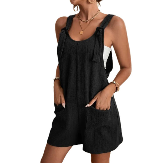 Stilvolle, lässige, kurze Jumpsuits für Damen mit U-Ausschnitt