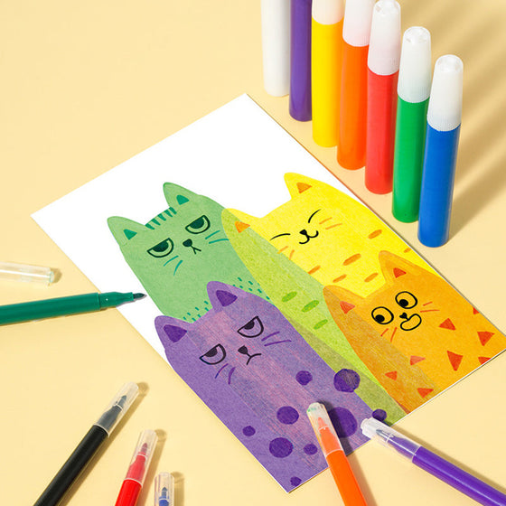 Kreatives Rainbow Scratch Art Postkartenset für Kinder