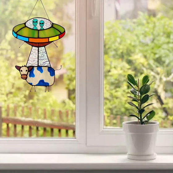Bemalter UFO Kuh-Anhänger