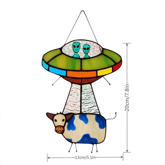 Bemalter UFO Kuh-Anhänger