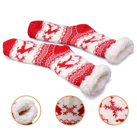 Weihnachtliche Bodensocken – Rutschfeste Haussocken