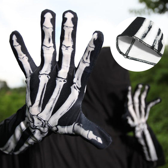 Doppelseitig bedruckte Totenkopf-Handschuhe