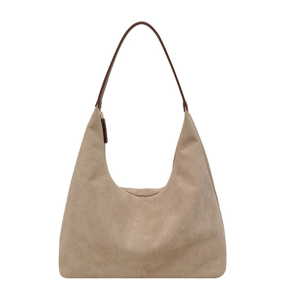 Pendlertasche aus Wildleder mit großem Fassungsvermögen