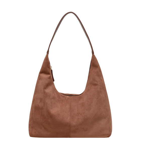 Pendlertasche aus Wildleder mit großem Fassungsvermögen