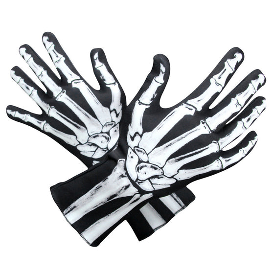 Doppelseitig bedruckte Totenkopf-Handschuhe