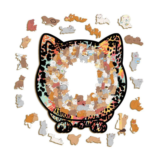 135-Teiliges Katzenförmiges Holzpuzzle