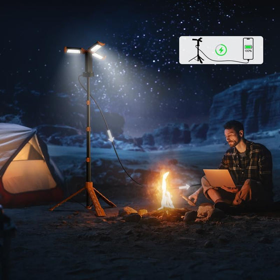 SAKER Verbesserte tragbare Campinglampe mit Stativ