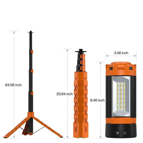SAKER Verbesserte tragbare Campinglampe mit Stativ