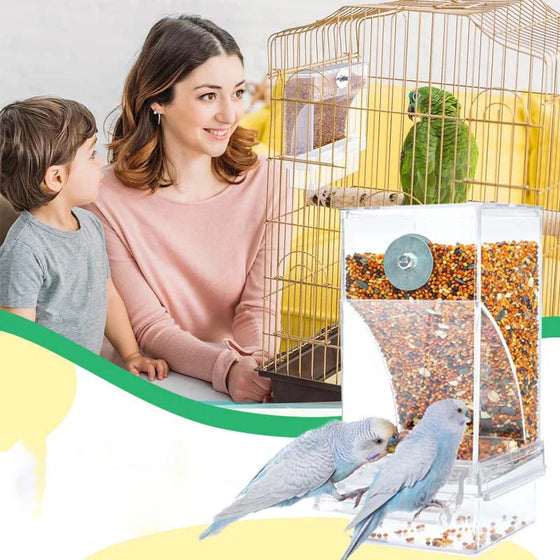 Automatischer auslaufsicherer transparenter Vogelfutterspender