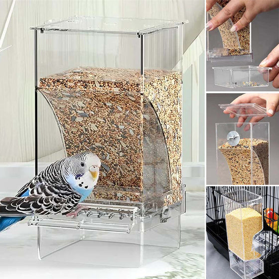 Automatischer auslaufsicherer transparenter Vogelfutterspender