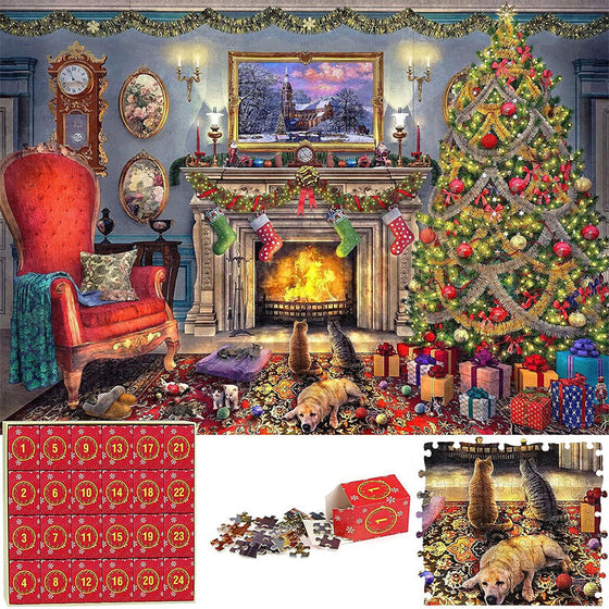 24 Boxen Puzzle-Blindbox Rote Weihnachts-Blindbox