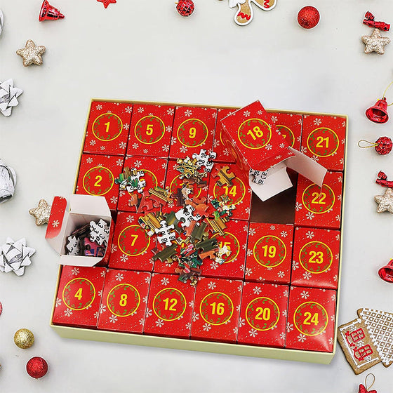 24 Boxen Puzzle-Blindbox Rote Weihnachts-Blindbox
