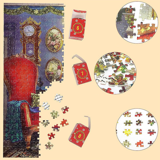 24 Boxen Puzzle-Blindbox Rote Weihnachts-Blindbox