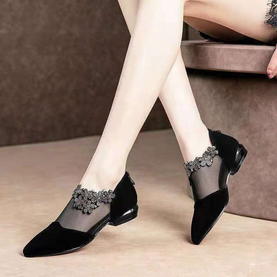 Strass-Stein-Hohlabsatz-Schuhe