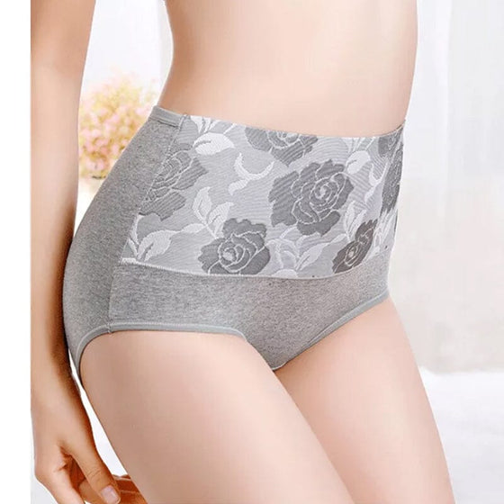 Baumwollslip mit hoher Taille und Blumenmuster