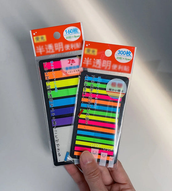 Fluoreszierende Klebezettel