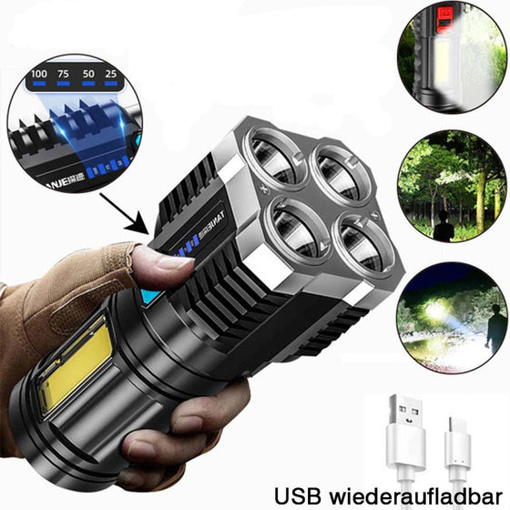 4 Lampenperlen LED Multifunktions starkem Licht Taschenlampe