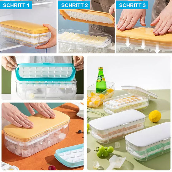 Drücken Sie den Eiswürfelbereiter