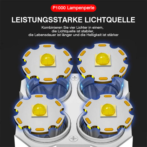 4 Lampenperlen LED Multifunktions starkem Licht Taschenlampe