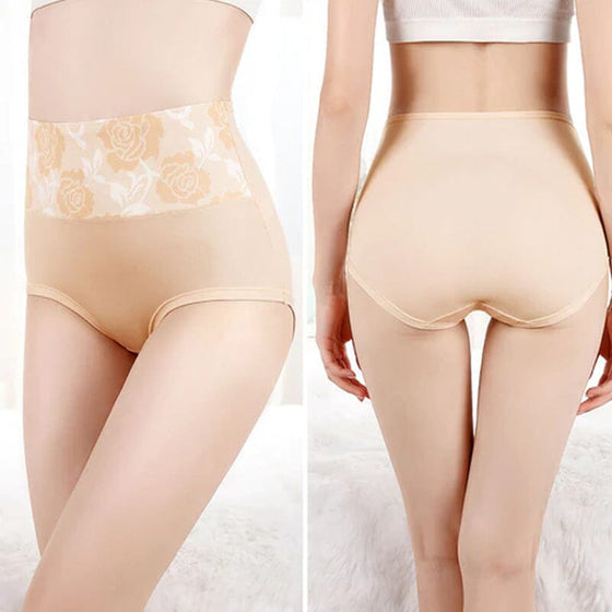 Baumwollslip mit hoher Taille und Blumenmuster
