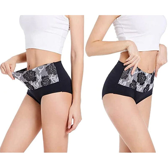 Baumwollslip mit hoher Taille und Blumenmuster