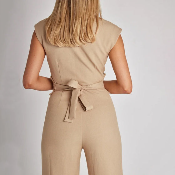 Women's Sleeveless Wide-Leg Jumpsuit