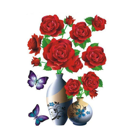 3D Stereo Vase Wandaufkleber
